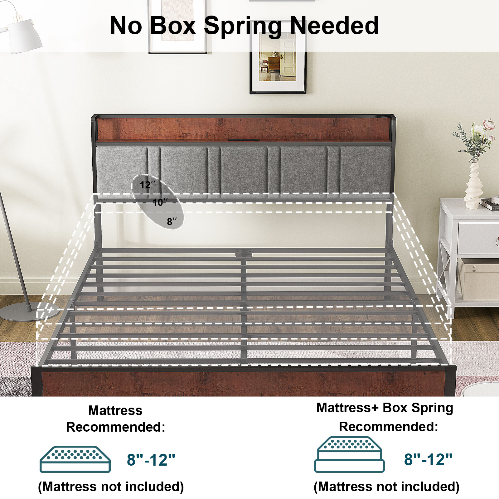 Nisien Queen Platform Bed With Storage Headboard photo 3
