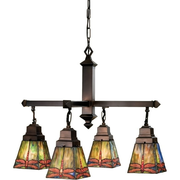 26 Inch Wide prairie dragonfly 4 lt Chandelier.609