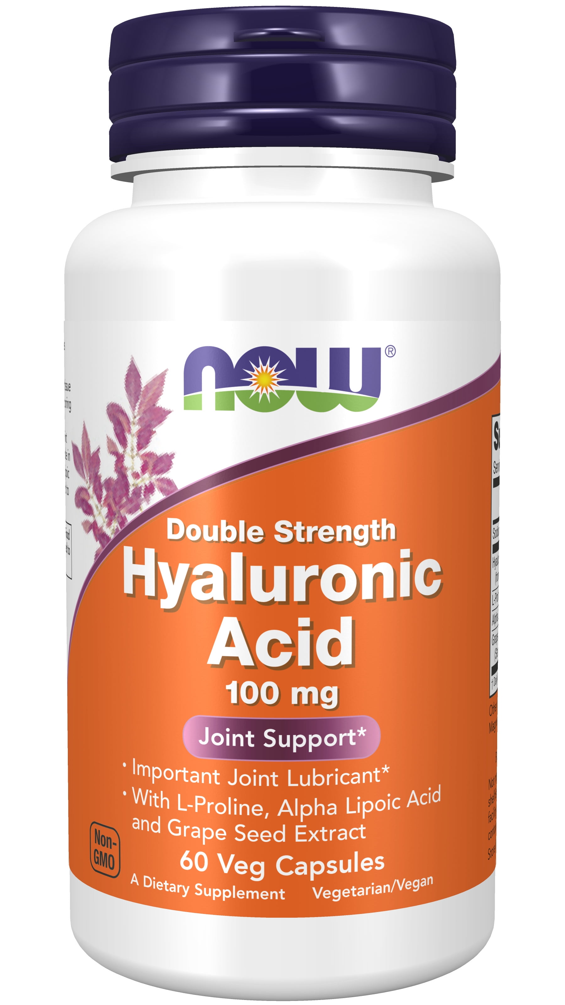 NOW Supplements, Hyaluronic Acid 100 mg, Double Strength with L-Proline