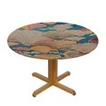 thumbnail image 3 of Patifu Shells Sky Person Round Tablecloth 100% Polyester Fiber Outdoor Fitted for Home Kitchen Parties Holiday Dinner 31"-35, 3 of 8