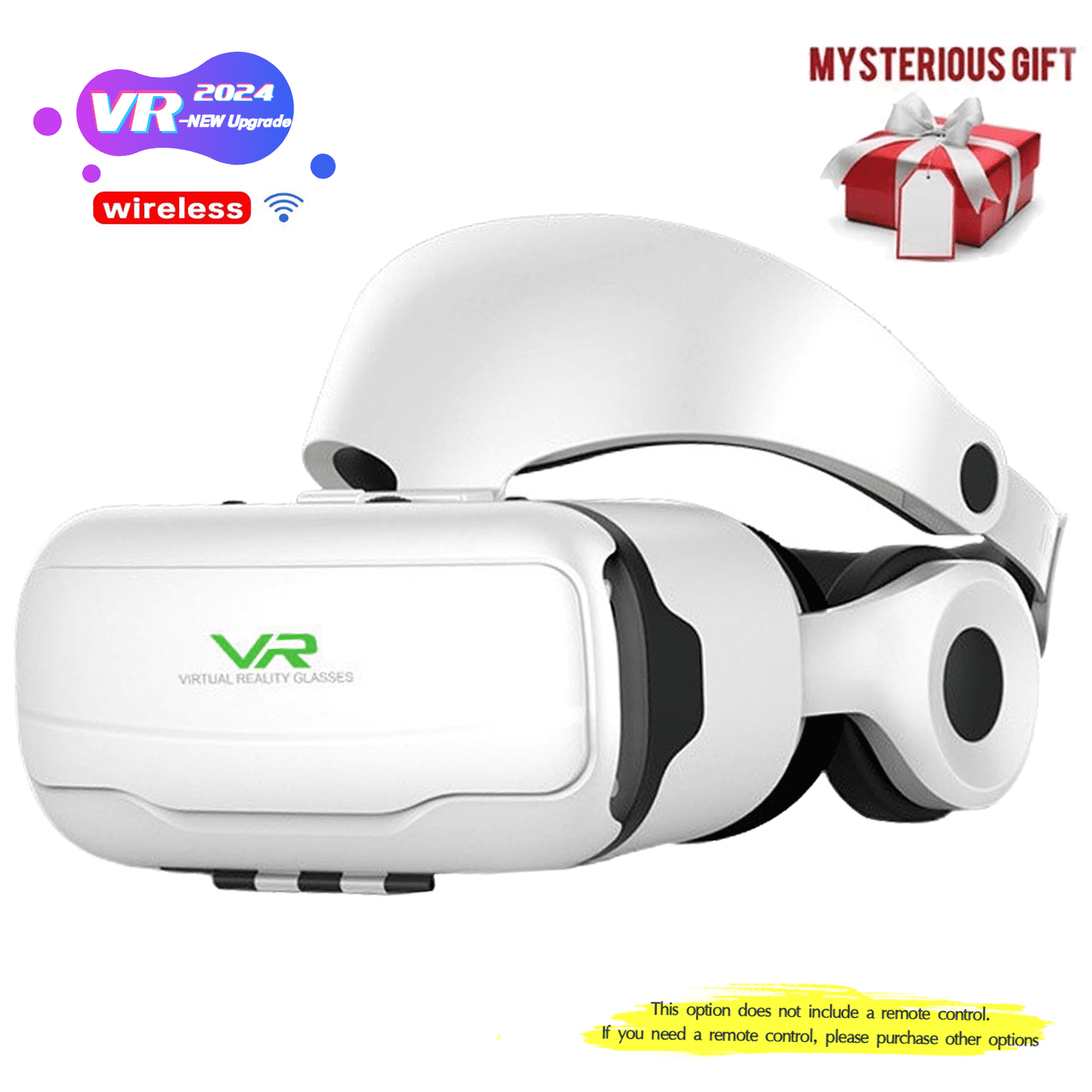 2025 Blu-ray VR Glasses Virtual Reality Headset for IOS or Android Compatible 4.7-6.5 inch,Adjustable Virtual Reality 3D Glasses Headset Helmets with Controller, for Games & Movies-Free Surprise Gift