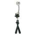 thumbnail image 1 of Baseball Bats Belly Ring with Black Star Gem, 1 of 1