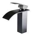 thumbnail image 1 of Kearding Grifo de lavabo de un solo mango de acero inoxidable para Hotel, oficina, dormitorio, baño, cocina, fregadero, cinta montada en cubierta de Juegos de accesorios de baño Negro Kearding HA069333-01, 1 of 6