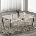 thumbnail image 6 of Traditional Style Coffee Table Curved Legs With Carved Design Solid Wood Structure Champagne Finish, 6 of 7