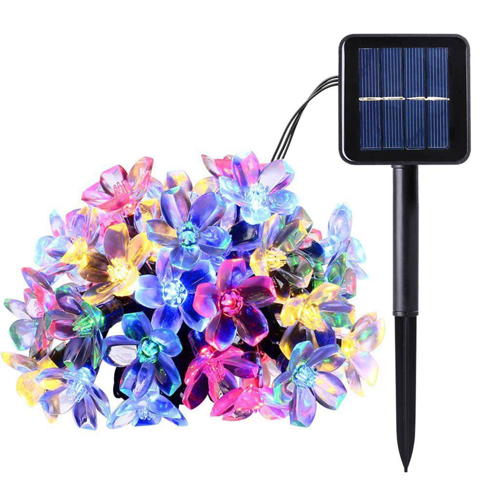 Solar Lamps 7M 50LEDs Flower Blossom Decorative Lights Waterproof Garden Outdoor