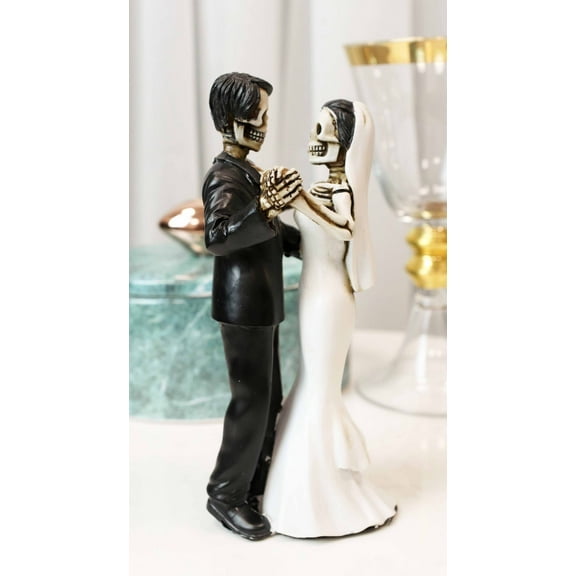Love Never Dies Day Of The Dead Wedding Dance Skeletons Groom And Bride Figurine