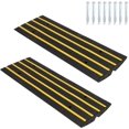 thumbnail image 1 of 2 Pack 50T 4FT Rubber Curb Ramps Heavy Duty Low Profile Driveway Ramps with Drainage Channel for Cars Trucks and Wheelchairs, 1 of 7