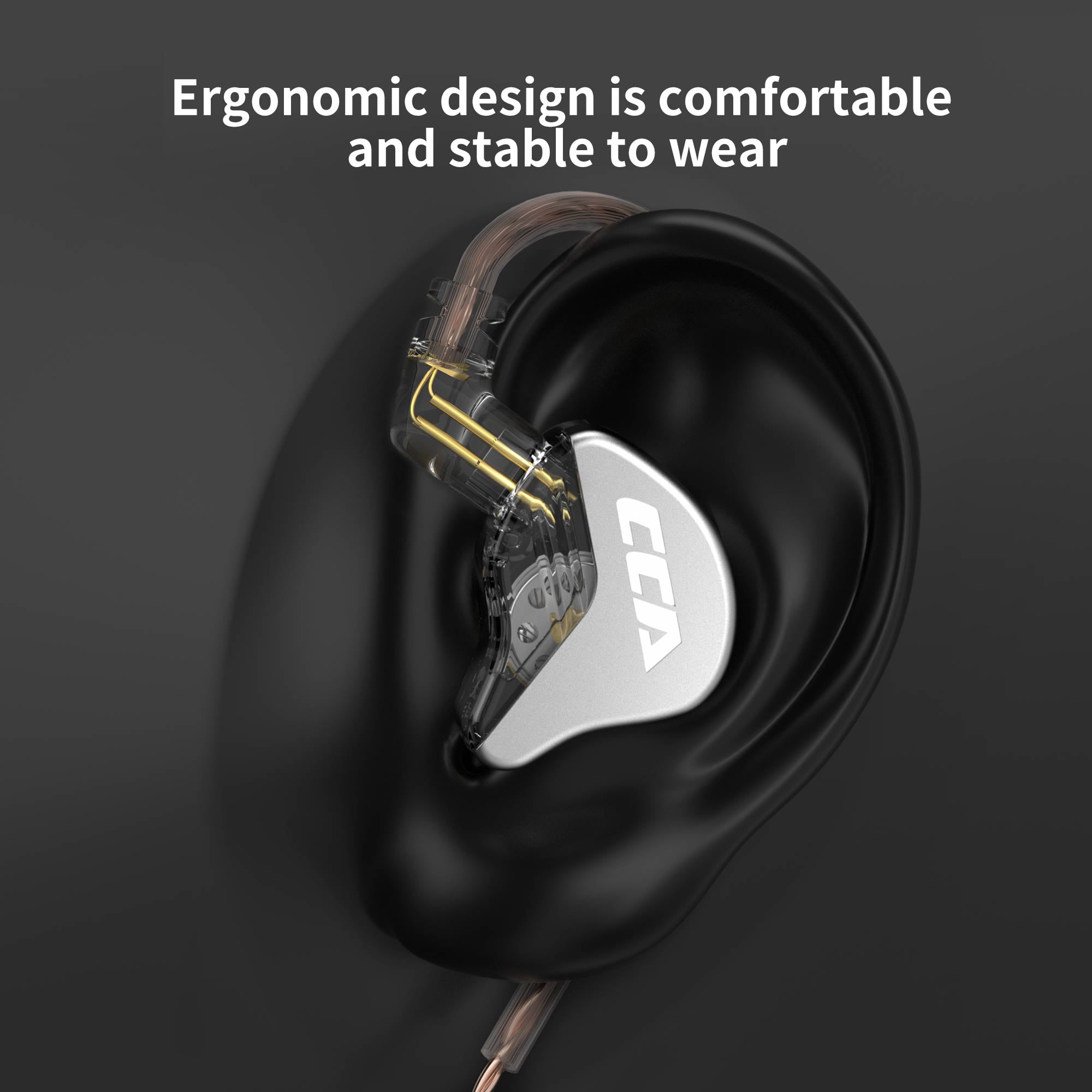 CCA CRA in Ear Monitors Headphones Ultra-Thin Diaphragm Dynamic Driver Super Bass Clear Sound Earbuds Wired IEM Earphones with Detachable Cable for Singer Musician DJ Stage Church