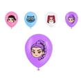 thumbnail image 1 of Kpop Demon Hunters Birthday Party Supplies,KPop Demon Hunters Birthday Party Supplies E-Pull flag + 16 balloons + 1 large insert + 12 small inserts + 6 SPIRALS- + 1 background clotht * 1, 1 of 8