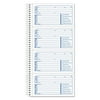 Tops Two-Part Carbonless Phone Call Book, 2 3/4'' x 5'', Black