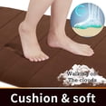 thumbnail image 2 of LAICAIW Memory Foam Bath Mat Large Size,60.2 x 24 Inches, Soft and Comfortable, Super Water Absorption, Non-Slip, Thick, Machine Wash, Easier to Dry for Bathroom Floor Rug, Brown, 2 of 7