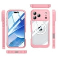 thumbnail image 5 of Magnetic for iPhone 17 Pro Case with Screen Protector, [Compatible with MagSafe] Luxury Clear Slim Full-Body Protection Shockproof Rugged Bumper Case for iPhone 17 Pro, Pink, 5 of 5