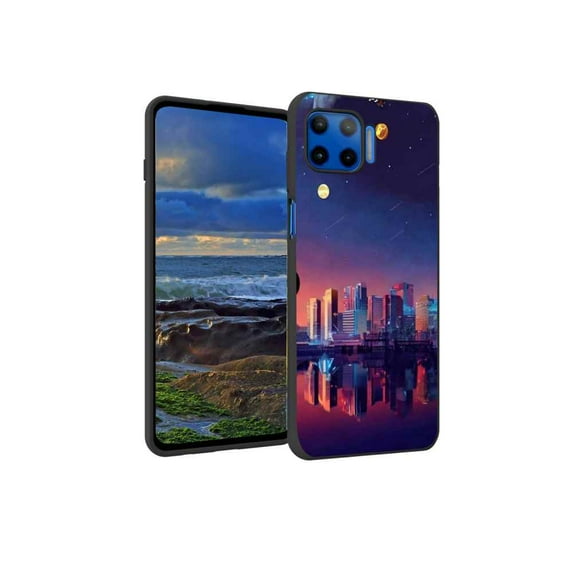 City-Land-44 Phone Case, Degined for Moto One 5G Case Men Women, Flexible Silicone Shockproof Case for Moto One 5G