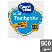 Great Value Classic Round Toothpicks, 500 Count Box