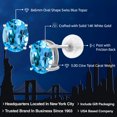 thumbnail image 2 of Gem Stone King 14K White Gold Swiss Blue Topaz Stud Earrings for Women Men (3.00 Cttw, Gemstone Birthstone, Oval 8X6MM), 2 of 5