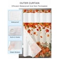 thumbnail image 2 of No Hook Cloth Fabric Shower Curtain with Snap in Liner, Autumn Pumpkin Waterproof Shower Curtains Set with See Through Top Window, Thanksgiving Fall Maple Leaf Sunflower Bath Curtains Shower 72"x84", 2 of 6