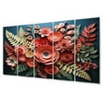 thumbnail image 2 of Designart "Ferns Coral Papercut" Floral Wall Art Prints Set, 2 of 5