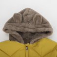 thumbnail image 6 of Otqutp Kids Warm Overcoats Windproof Little/big Kids Girls' Closure Long Sleeve Colorblocked Bear Ears Hooded Zipper Jacket with Big Pockets(Yellow,13-14 Years), 6 of 9