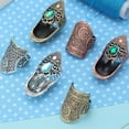 thumbnail image 6 of 2Pcs Steel Thimble Finger Guard for Hand Sewing Knitting Dressmaking Embroidery Needlework Projects, 6 of 11