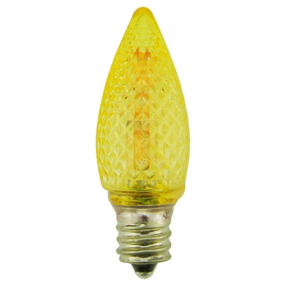 Pack of 4 Faceted Transparent Amber LED C7 Christmas Replacement Bulbs