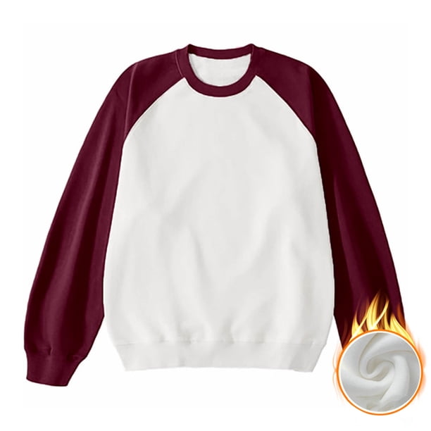 pstuiky camisas de manga larga para hombre, Camiseta de cuello redondo para hombre, de manga larga y color combinado, blusa de cuello redondo y manga larga Tops de hombre l