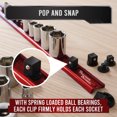 thumbnail image 5 of Precision Defined Aluminum Tool Socket Holder | Red, Single 3/8-Inch x 16 Clips | Heavy Duty Organizer, 5 of 5