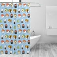 thumbnail image 2 of Disketp Kawaii Sushi (2) Stall Fabric Shower Curtain Liner Waterproof - 72" x 72", Lightweight Stall Size Shower Curtain Machine Washable - 60x72, 2 of 5