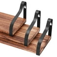 thumbnail image 2 of NEX Wall Shelves, Floating Shelves Set Of 3, Paulownia Wood Board With Metal Rack Brackets Brown (Nx-Hk21-30S), 2 of 7