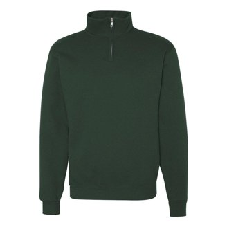 Jerzees NuBlend 1/4 Zip Sweatshirt - Cadet Collar, Forest Green, 2X-Large