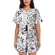 thumbnail image 1 of Fotbe Cowboy Conjunto de Pijama Estampado para Mujer, 2 Piezas, Ropa de Dormir con Camiseta de Manga Corta y Shorts Suaves-Large, 1 of 6