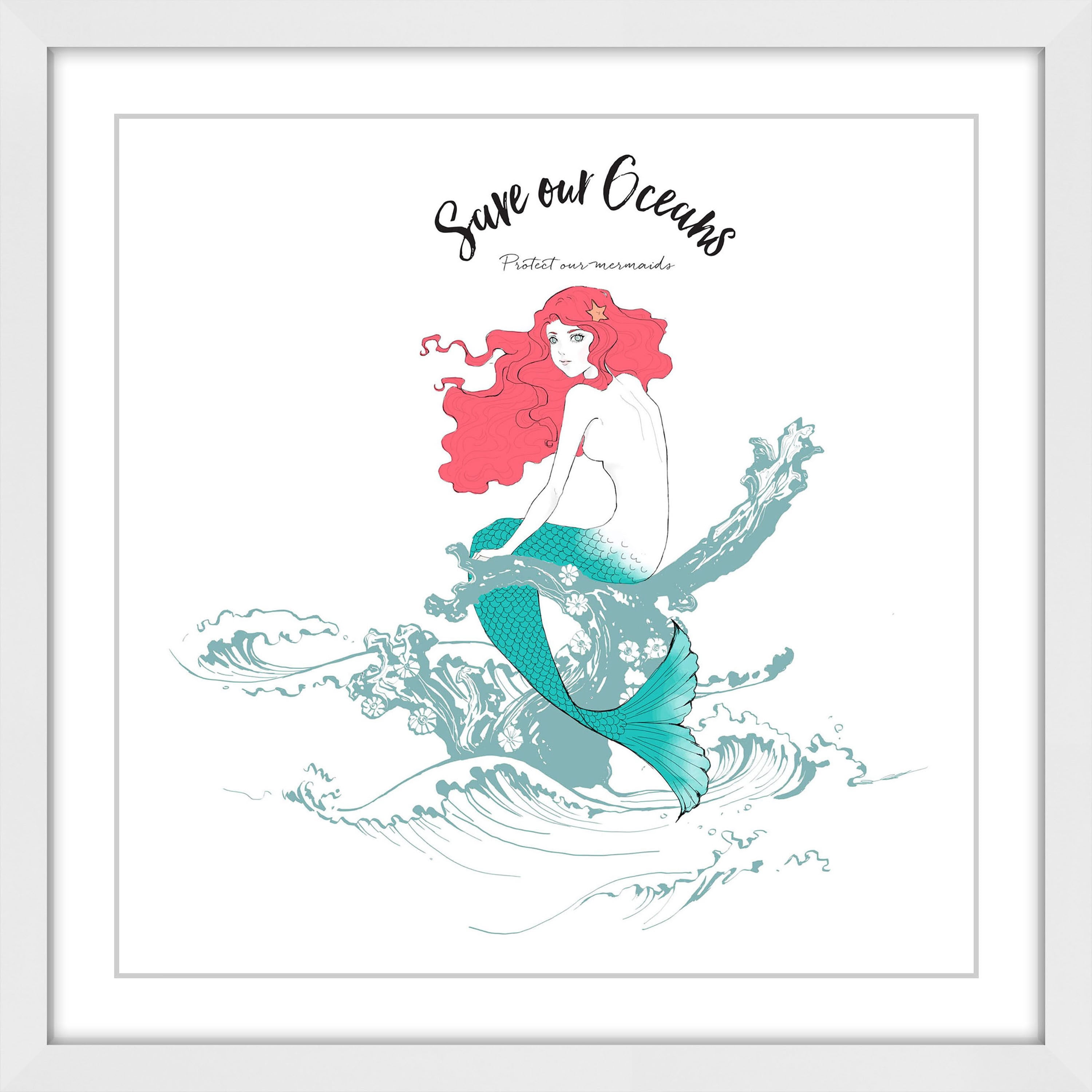 "Save Our Oceans" Framed Painting Print