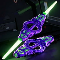 WEGFTDUOP Special Effects Flash Duel Laser Sword, Flaming Spinning Dual-Blade Lightsaber, Rechargeable 24-color Retractable Fire-rotating Double-edged Sword, Birthday, New Year, Christmas Gift
