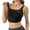 Black, variant on Women's Imitation Denim Sports Bra Wireless Yoga Running Lingerie, Shockproof Elastic Band Workout Top, Padded Seamless Athletic Bralette, High Impact Gym Vest, Breathable Fashion Support Bra