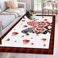 thumbnail image 2 of Valentine's Day Washable Area Rug&nbsp;3x5ft Watercolor Sweet Gnome Couple Pink Love Heart Red Plaid Soft Rectangle&nbsp;Rugs for Living Room, Non Slip Carpet for Bedroom&nbsp;Entryway Dining Room, 2 of 9