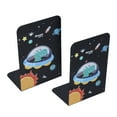 thumbnail image 4 of Book Shelves, Rounded Corner Design  Durable Rust Resistant Book Ends Nonslip Stable  For Organizing Books Black, 4 of 8