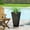 Rust, variant on Outdoor Modern Cast Stone Planter with Tapered Design for Patio and Garden Decor, Lightweight Concrete Planter for Plants and Flowers, White Finish