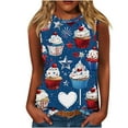 thumbnail image 2 of Frostluinai American Flag Tank Top Women Crew Neck Funny Graphic Tanks Sleeveless 4th of July Tunics Plus Size USA Flag Tee Shirts, 2 of 5