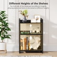 thumbnail image 4 of Book Shelf Small Bookshelf Wood Bookcase Industrial Bookshelf with Edge Protection Metal Narrow Bookcase Storage Organizer Display Rack for Bedroom Home Office (Rustic ), 4 of 6