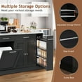 thumbnail image 7 of DreamCurship 52" Kitchen Island with Storage, Rolling Kitchen Cart Island with Wheels, Tilt Out Kitchen Trash Cabinet 10 Gallon Storage, 3 Large Spice Racks and 2 Drawers, Black and Marble, 7 of 7