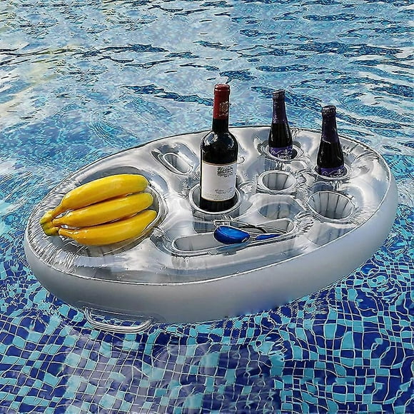 Flotador inflable de verano para beber cerveza, mesa enfriadora, flotador para jugar en el agua, bandeja para cerveza, cubo para fiestas, portavasos para fiestas en la piscina