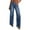 Blue, variant on LYMAYTER Women Fashion Jeans Water Washing Versatile Wide Leg Jeans for S-2X High Waisted Strechy Raw Hem Denim Pants