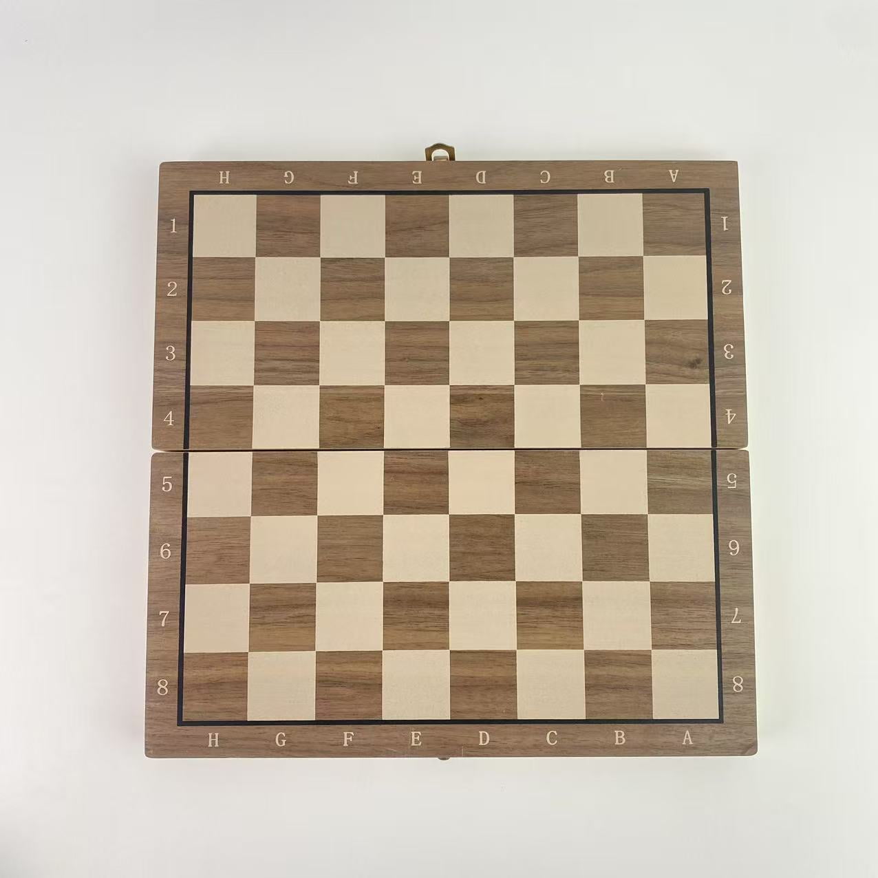Vivade Chessboards,2 in 1 Magnetic Wooden Chess and Checkers Board Game Set, 15" Folding Chess Boards with 2 Extra Queens, Portable Travel Chess Sets with Pieces Storage Slots