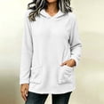 thumbnail image 6 of Miqool Womens Fleece Lined Hoodies Fall Winter Long Sleeve Pullover Tops Loose Fit Hooded Sweatshirt with Front Pockets, 6 of 8