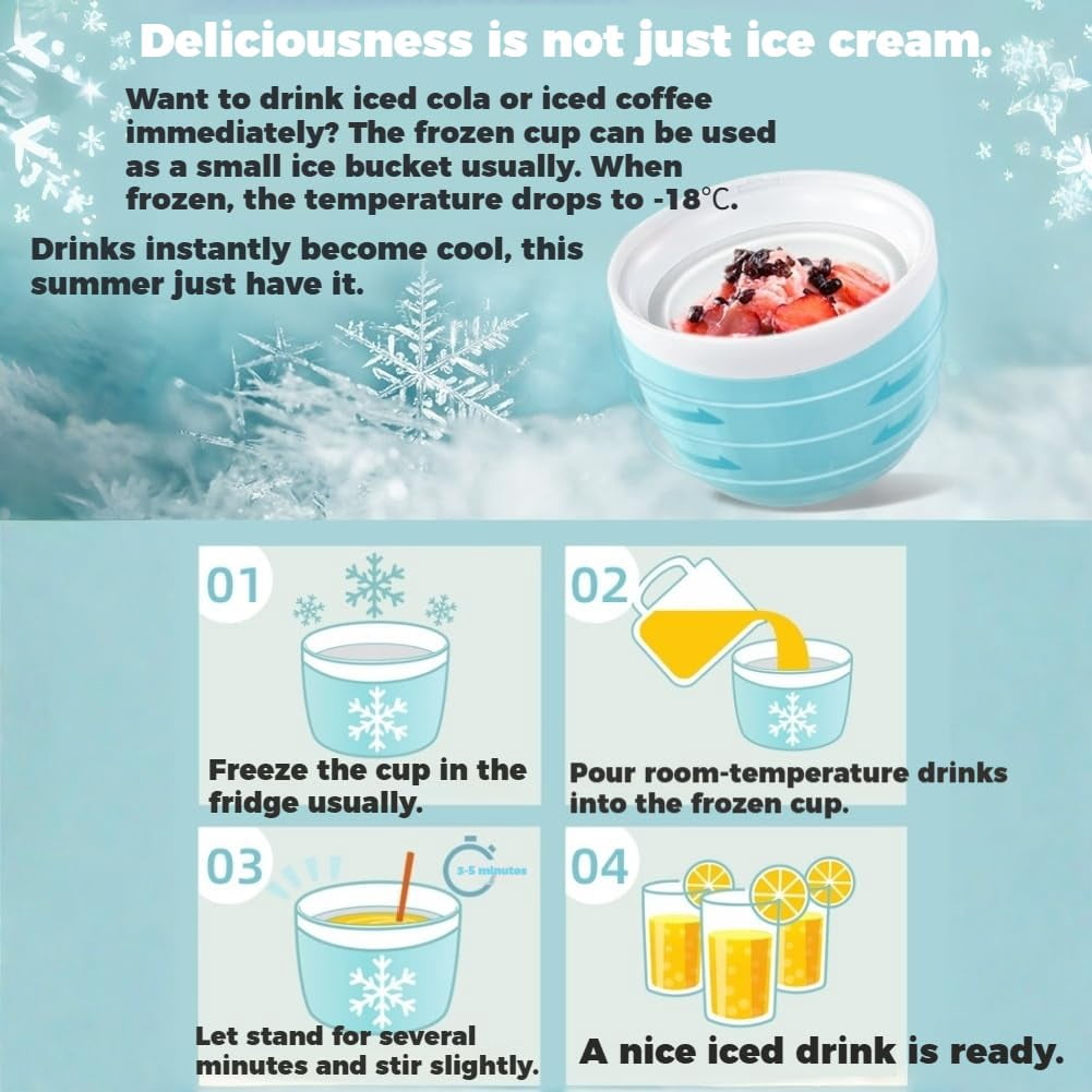 2026 New Small Home Mini Ice Cream Maker, Personal ice cream maker mini, DIY Makes Single Serving of Gelato, Frozen Yogurt with Pre-Freezer Bowl, Easy One-Touch Dessert Maker for Families