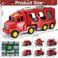 thumbnail image 6 of 8 Pcs Fire Toys Car Toys for Toddlers Truck Friction Power Toy Car Fire Rescue Truck, Ladder Truck, Helicopter Kids Toys Boys 3-5 Red, 6 of 7