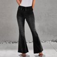 thumbnail image 2 of Vedolay Jeans Women Casual Jean Fashion Frayed Hem Jeans Hot Pants Bottoms Denim Pants Black,2XL, 2 of 5