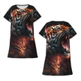 thumbnail image 5 of Lafuoo Cool Tiger Pattern Women's Short-sleeved Nightdress, Knee-length Pullover Nightgown, Summer Home Wear-Small, 5 of 8