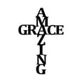 thumbnail image 1 of Central Coast Designs AMAZINGGRACE-18BLK 18 x 10 Po Incroyable Grace Croix Script Acier Coupe Laser Mur Art&44; Noir, 1 of 1