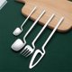 thumbnail image 5 of Conjunto de cubiertos pulidos de acero inoxidableCubiertos pulidos de acero inoxidable Forks Forks Postres Tailware Cocina Cubiertos para viajar Ceremonia de boda Camping Silver Inevent HA009536-02, 5 of 7