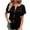 Black-06, variant on Mittory Plus Size T Shirts for Women Tops Summer Casual Short Sleeve Henley V Neck Button Up Tunic Loose Fit